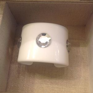 Gymboree White Cuff Bracelet with Clear Jewels 💎